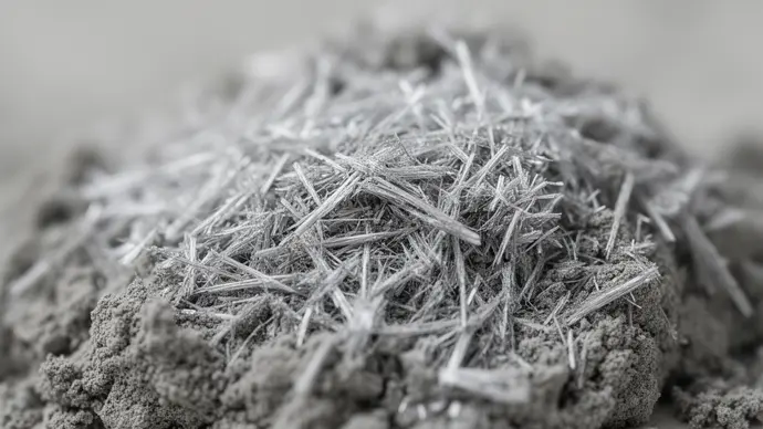 Microscopisch kleine asbestvezels die vrijkomen uit verweerd materiaal